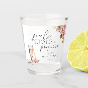 Verre A Shot Perles Pétales & Prosecco Fleurs Enterrement de Vi