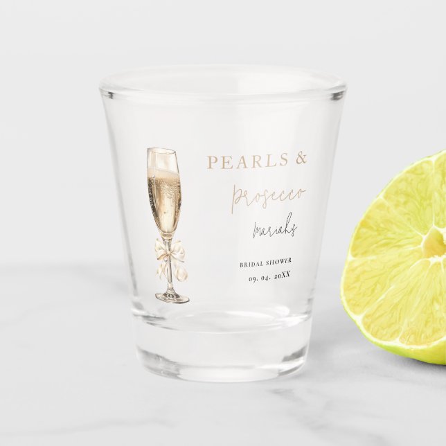 Verre A Shot Perles & Prosecco  Baby shower de mariage (Devant)