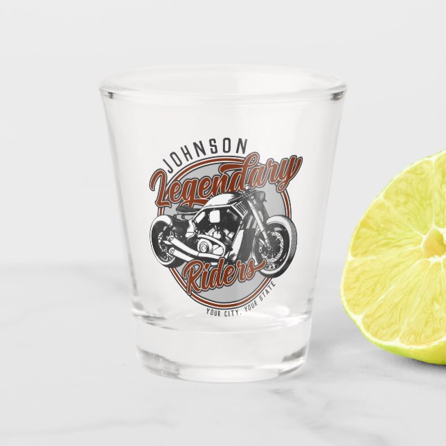 Verre A Shot Personalized Motorcycle Legendary Rider Biker (Devant)