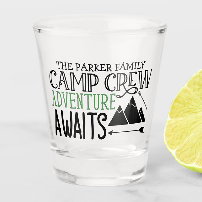 Verre A Shot PERSONALIZED NAME Cabin Camping Adventure (Créateur téléchargé)