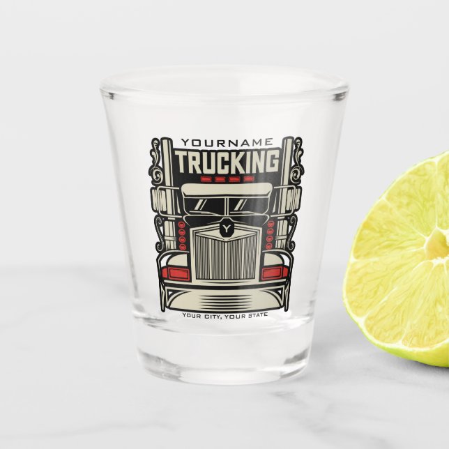 Verre A Shot Personalized Trucking 18 Wheeler BIG Trucker (Devant)