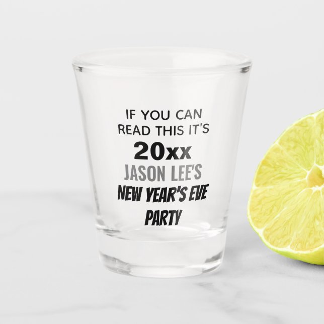 Verre A Shot Personnalisation de la fête du Nouvel An d'argent  (Devant)