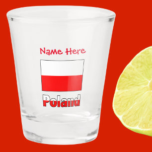 Verre A Shot Personnalisation rouge de la Pologne et du drapeau