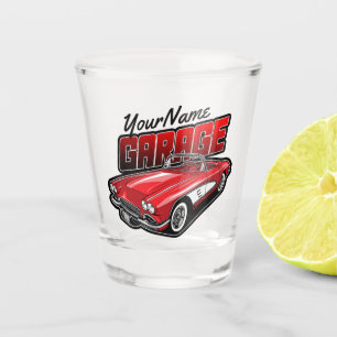 Verre A Shot Personnalisé 1961 C1 Red Classic Sports Voiture Ga