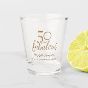 Verre A Shot Personnalisé 50 et fabuleux Gold Script