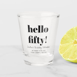 Verre A Shot Personnalisé Anniversaire 50 Ans Moderne Noir et B
