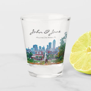 Verre A Shot Personnalisé Des Moines Iowa Skyline Verre Shot