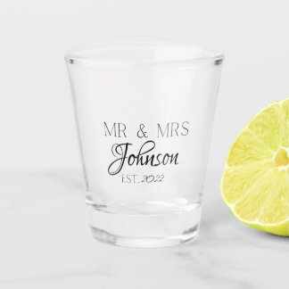 Verre A Shot Personnalisé M. & Mme Mariage Shot Glass