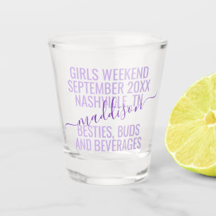Verre A Shot Personnalisé Voyage de filles pourpre personnalisé