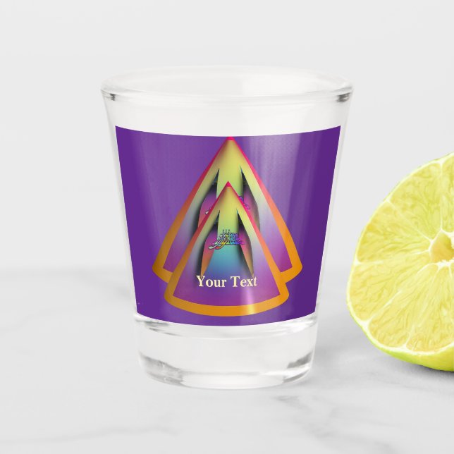 Verre A Shot Personnaliser Logo Éblouissant Double Pyramide Côn (Devant)