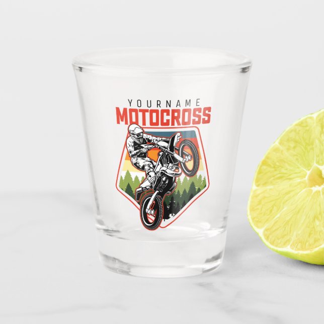 Verre A Shot Personnalized Motocross (Devant)