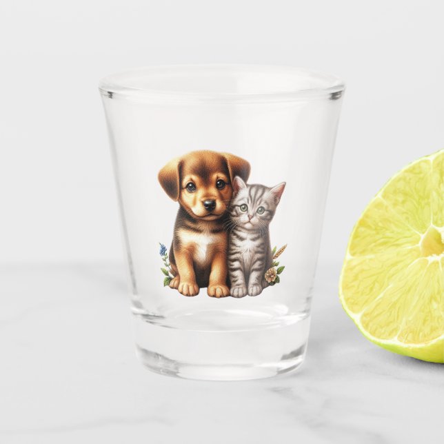 Verre A Shot Petit chiot/chaton (Devant)