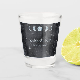 Verre A Shot Phases de la Lune de nuit Zodiac Mariage céleste