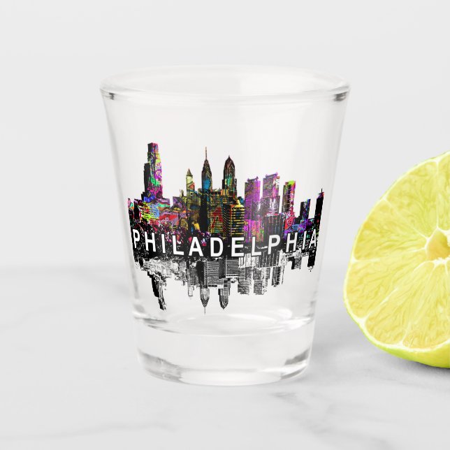 Verre A Shot Philadelphie, Pennsylvanie en graffiti (Devant)