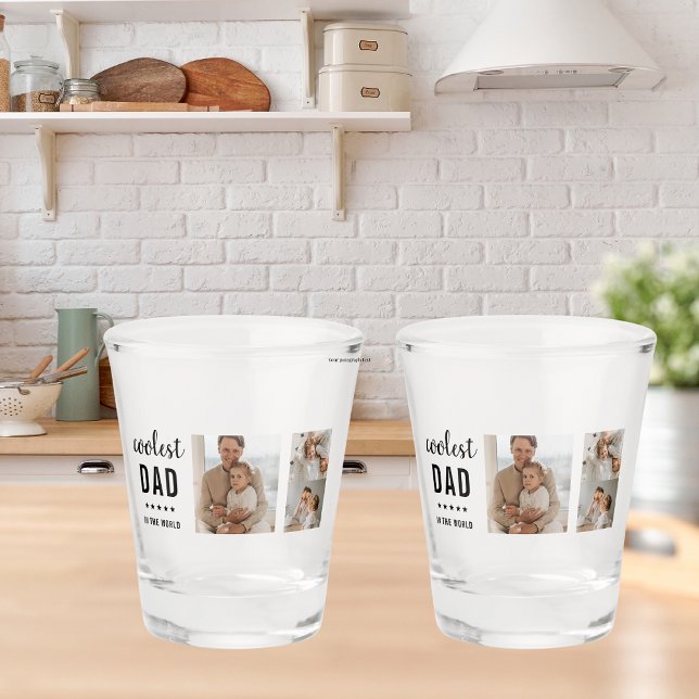 Verre A Shot Photo Collage moderne Happy Fête des pères Cadeau (Créateur téléchargé)