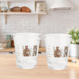 Verre A Shot Photo Collage moderne & We Love Papa Cadeaux