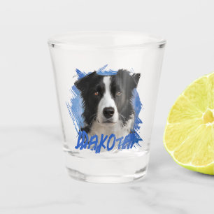 Verre A Shot Photo de chien Border Collie mignon personnalisé