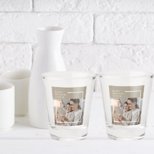 Verre A Shot Photo de famille moderne beige Heureuse Sainte P
