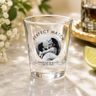 Verre A Shot Photo de mariage personnalisé Moderne Minimaliste