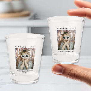 Verre A Shot Photo de naissance personnalisé rétro vintage