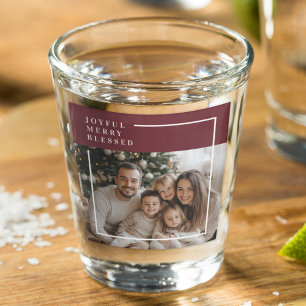 Verre A Shot Photo de Noël personnalisé Joyeux Merry Bénis 