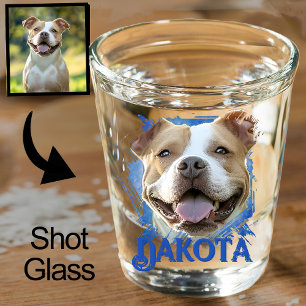 Verre A Shot Photo de Pitbull Dog de l'amant de l'animal de com