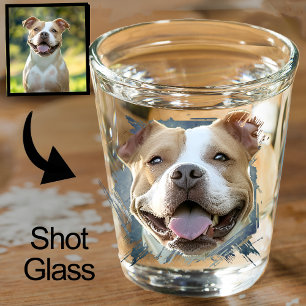 Verre A Shot Photo de Pitbull Dog de l'amant de l'animal de com