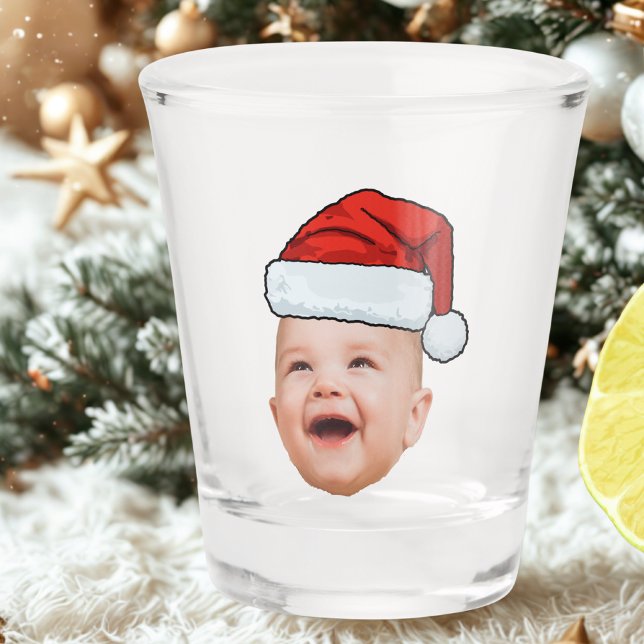 Verre A Shot Photo de visage de bébé personnalisé Noël du Père  (Créateur téléchargé)