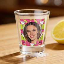 Photo personnalisé de visage et cocktail rose pers