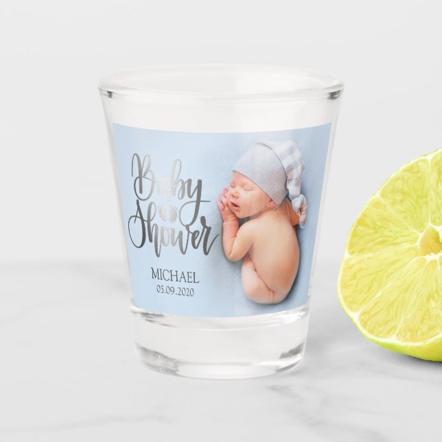 Verre A Shot Pieds Baby shower argent (Devant)