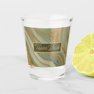Verre A Shot Pierre de luxe en Onyx Sage avec veinage doré