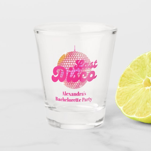 Verre A Shot Pink Dernier Disco Retro 70's Bachelorette Party (Devant)