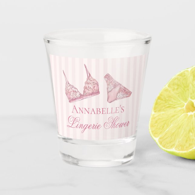 Verre A Shot Pink Lingerie Shower Bachelorette Party Favor (Devant)