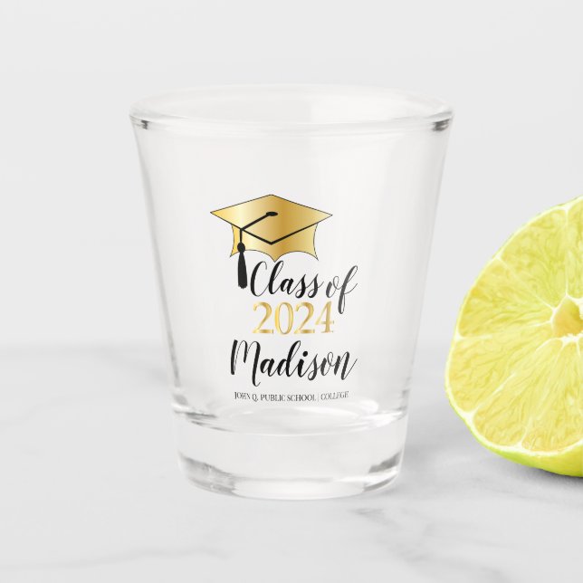 Verre A Shot Plafond de graduation - Tassel Black Gold Class de (Devant)