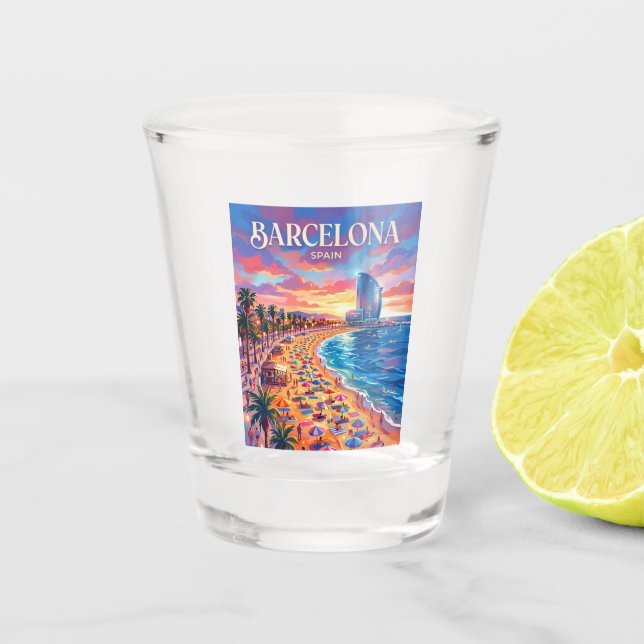 Verre A Shot Plage de Barceloneta Espagne (Devant)
