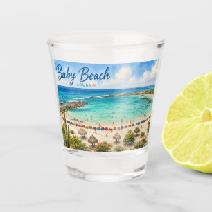 Verre A Shot Plage de bébé Aruba Voyage souvenir des Caraïbes