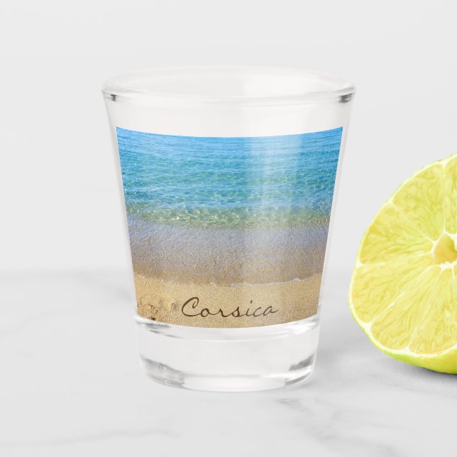 Verre A Shot Plage et mer de Corse (Devant)