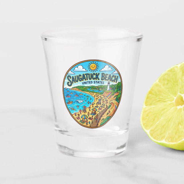 Verre A Shot Plage ovale Michigan (Devant)