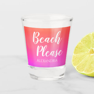Verre A Shot Plage Personnalisée S'il Vous Plaît Orange Rose Om