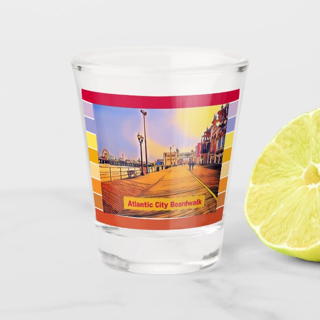 Verre A Shot Planche de la plage Pop Art (Devant)