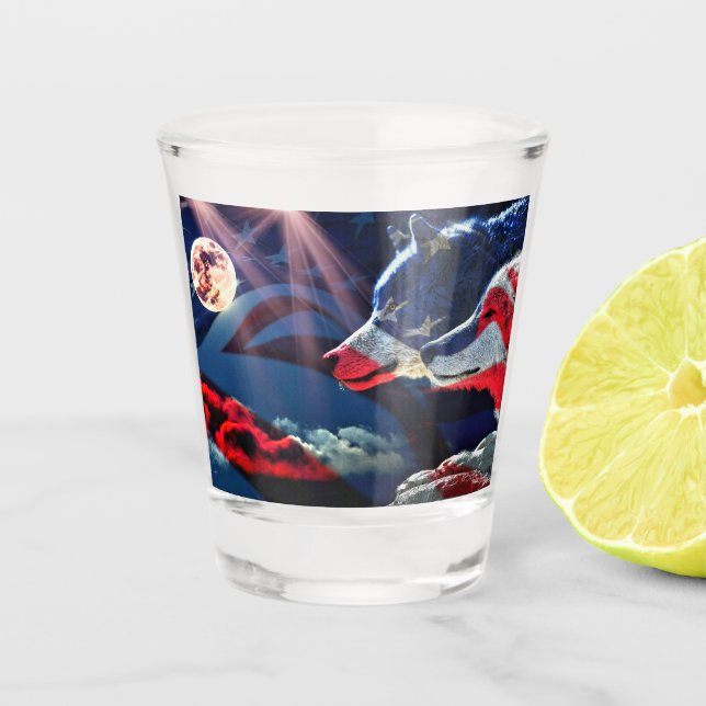 Verre A Shot Pleine lune Wolf Wolf (Devant)