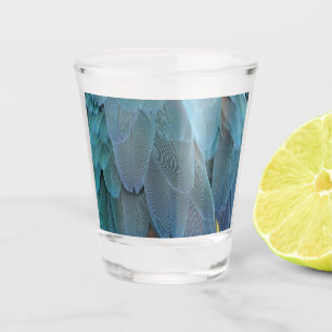 Verre A Shot Plumes bleues