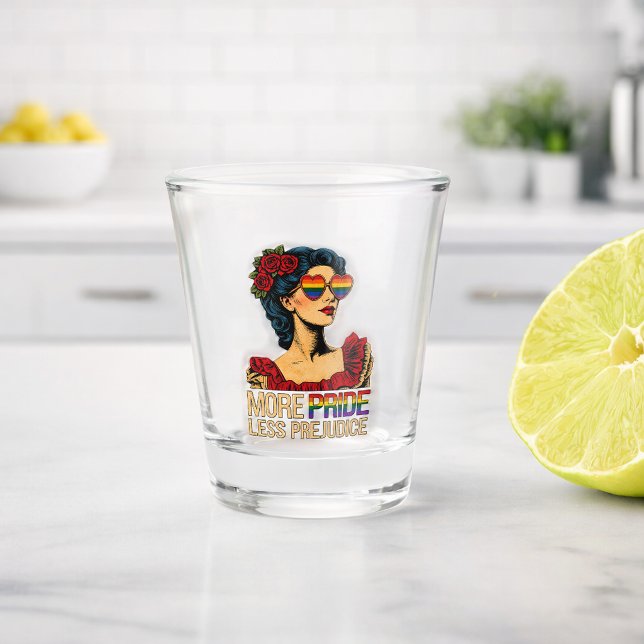 Verre A Shot Plus de fierté moins de préjugés Mois de la fierté (Créateur téléchargé)