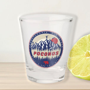 Verre A Shot Pocono Mountains Pennsylvanie Escalade Vintage 80s