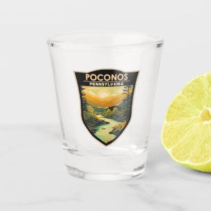 Verre A Shot Poconos Pennsylvania Travel Art Vintage