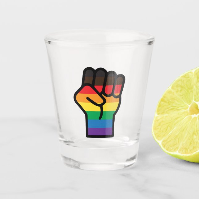 Verre A Shot Poing gay pride (Devant)