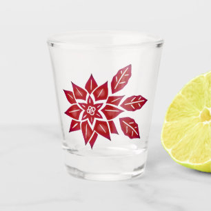Verre A Shot Poinsettia rouge