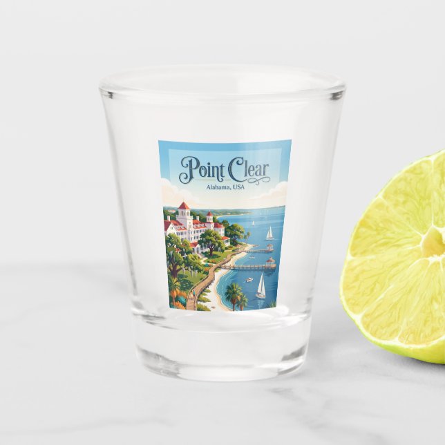 Verre A Shot Point Clear Alabama (Devant)