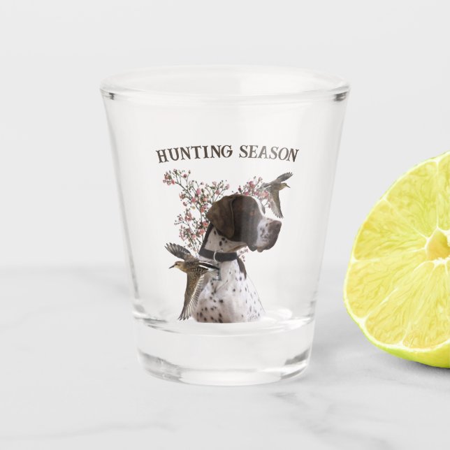 Verre A Shot Pointeur anglais, chasse aux oiseaux (Devant)