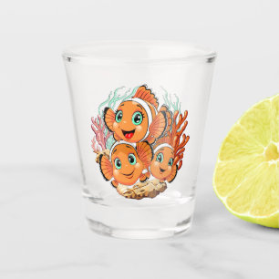 Verre A Shot Poisson clown Dessin animé Mignon Famille Sous l'e